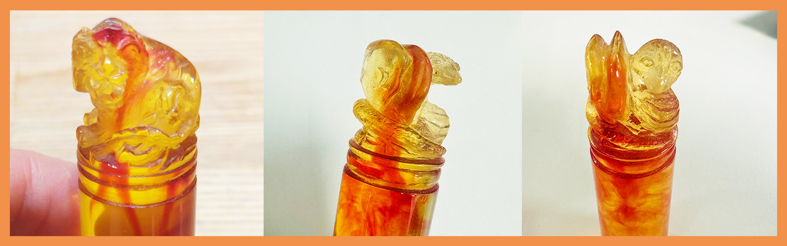 12生肖紅琥珀個人印章(送皮套)