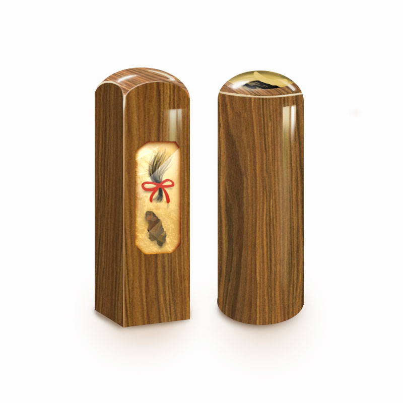 寶寶臍帶章－綠檀木（送盒裝）｜天然木質雕刻・可客製姓名 | 印貼網