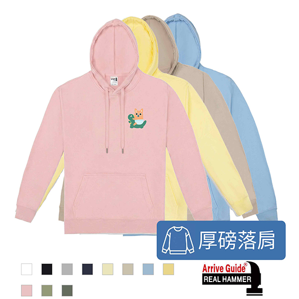 AG 重磅寬版落肩無刷毛連帽T恤