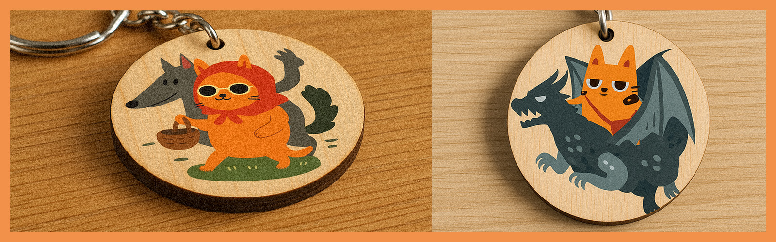 客製木頭鑰匙圈吊飾(圓形)